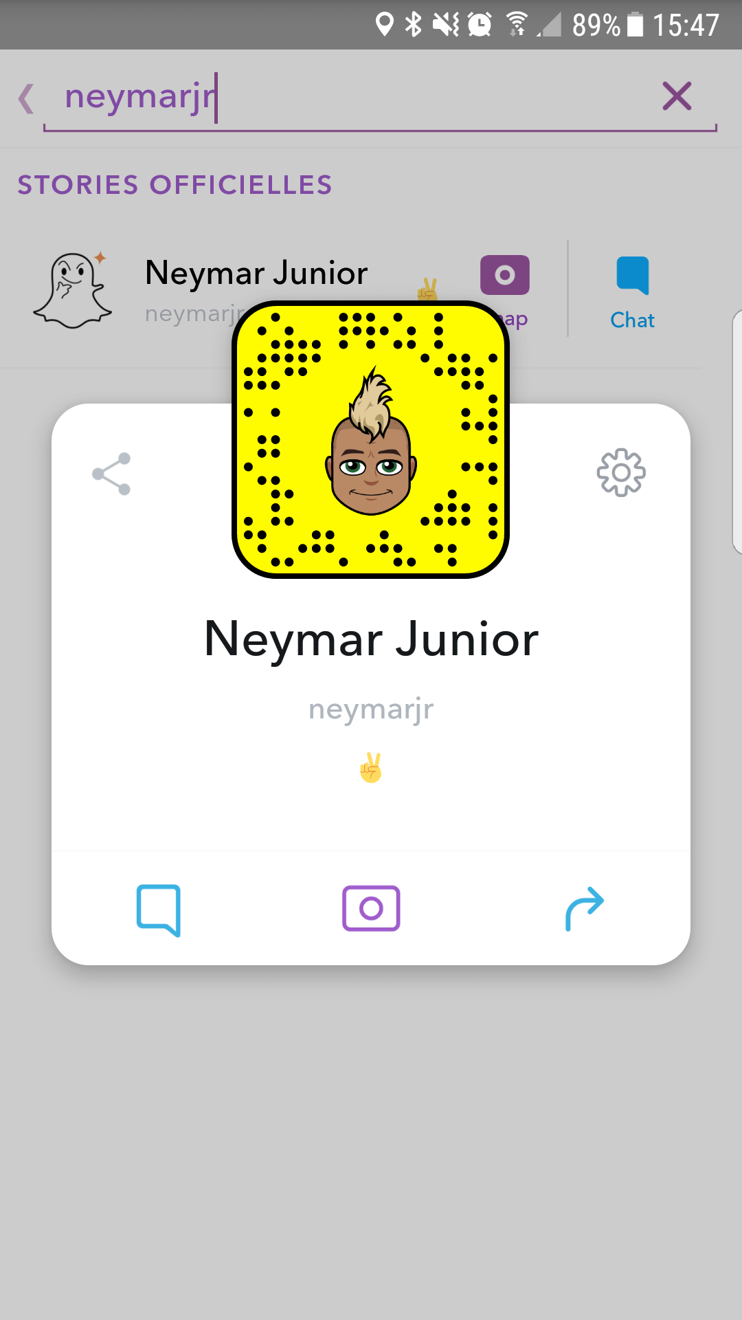Compte SnapChat de Neymar
