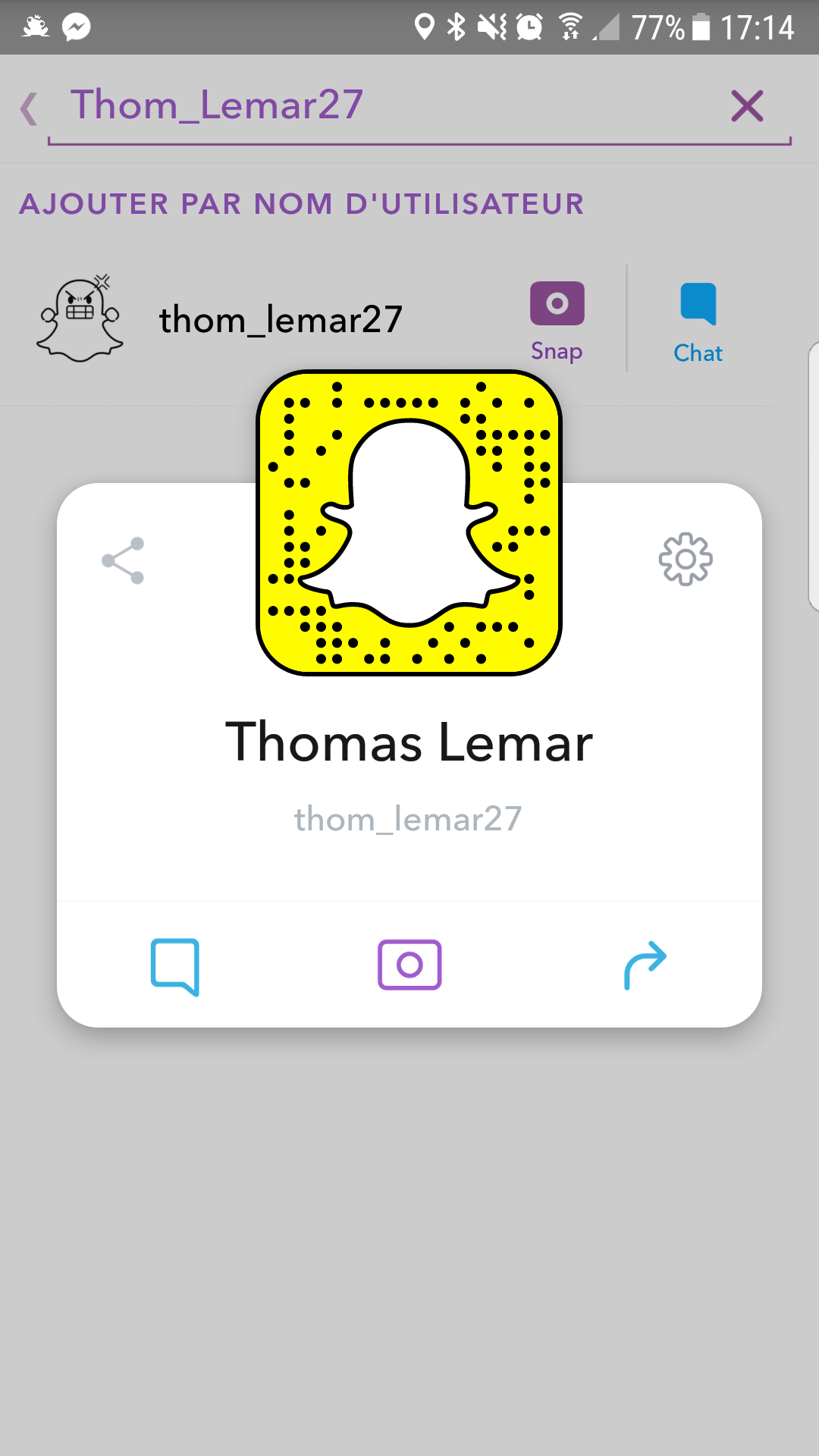 Compte SnapChat de Thomas Lemar
